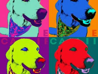 Andy Warhol style pop art of my departed dog Callie, who we called C.